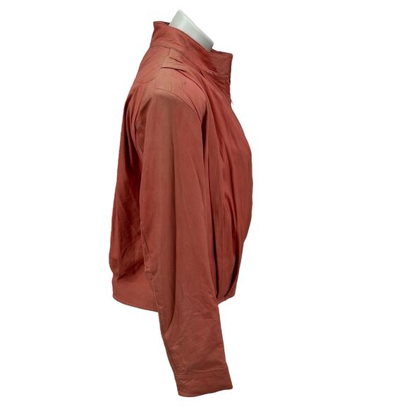 Remy Pleated Leather Jacket Womens SZ S Pink Retro Vintage Barbiecore 80s VTG - Picture 8 of 12